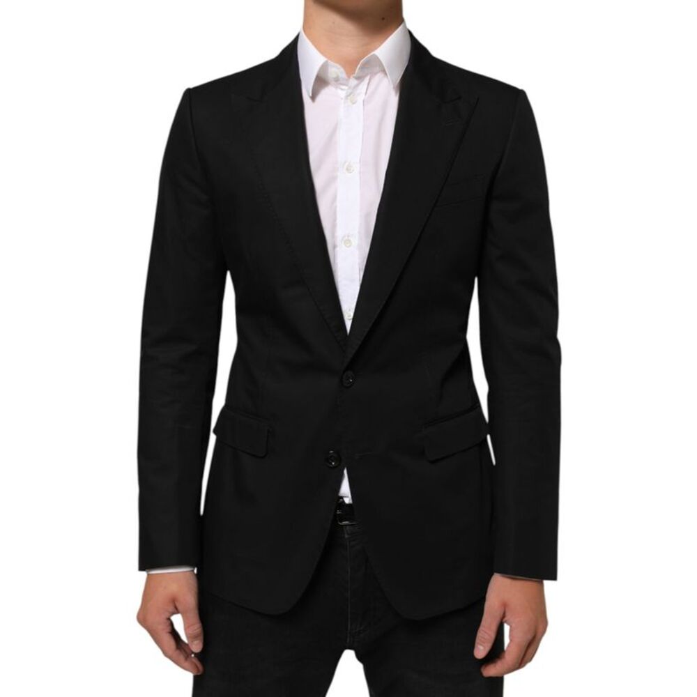 Dolce & Gabbana Black Wool 2 Buttons Suit Men Jacket Men's Blazer